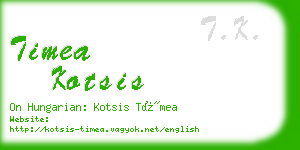 timea kotsis business card